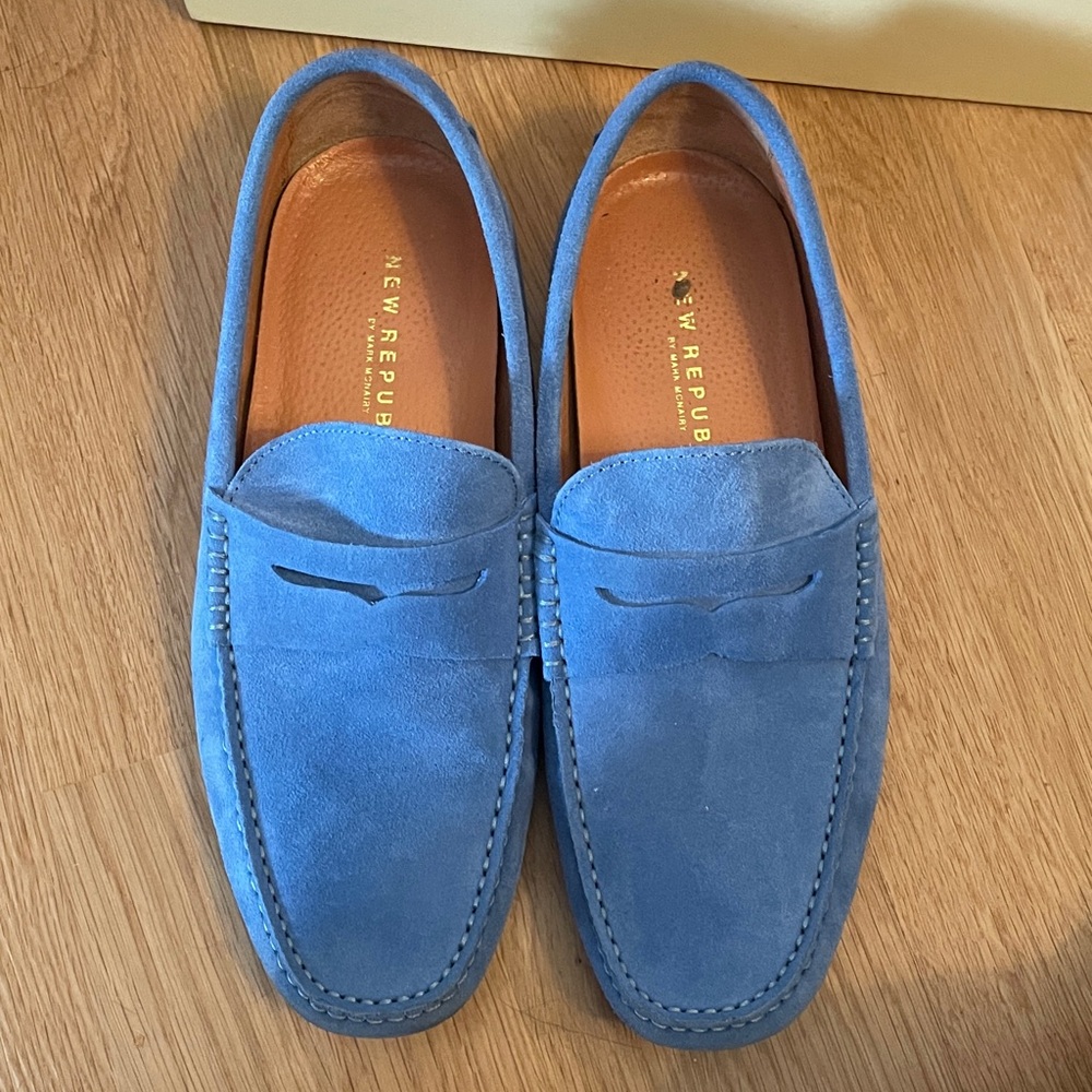 Elegant Sky Blue Men's Loafers - Picture 2 of 5